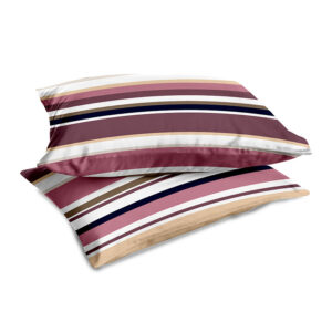 Coppia Federe Stripes Malva