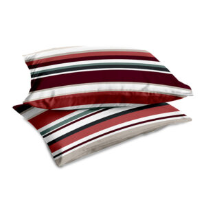 Coppia Federe Stripes Rubino