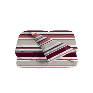 Sacco copripiumino matrimoniale Stripes Rubino